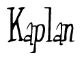 The image is of the word Kaplan stylized in a cursive script.