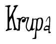 The image is a stylized text or script that reads 'Krupa' in a cursive or calligraphic font.