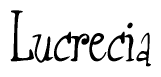The image is a stylized text or script that reads 'Lucrecia' in a cursive or calligraphic font.