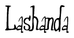 The image is of the word Lashanda stylized in a cursive script.