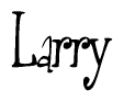 The image is a stylized text or script that reads 'Larry' in a cursive or calligraphic font.