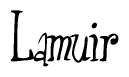 The image contains the word 'Lamuir' written in a cursive, stylized font.