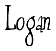 The image is a stylized text or script that reads 'Logan' in a cursive or calligraphic font.
