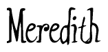 The image is a stylized text or script that reads 'Meredith' in a cursive or calligraphic font.