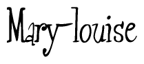 The image contains the word 'Mary-louise' written in a cursive, stylized font.