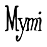The image is of the word Mymi stylized in a cursive script.