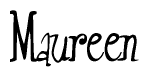 The image is a stylized text or script that reads 'Maureen' in a cursive or calligraphic font.