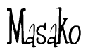 The image is a stylized text or script that reads 'Masako' in a cursive or calligraphic font.