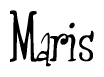 The image contains the word 'Maris' written in a cursive, stylized font.