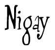 The image is of the word Nigay stylized in a cursive script.