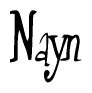 The image is of the word Nayn stylized in a cursive script.