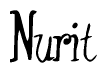 The image is of the word Nurit stylized in a cursive script.