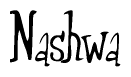 The image is of the word Nashwa stylized in a cursive script.