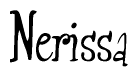 The image is a stylized text or script that reads 'Nerissa' in a cursive or calligraphic font.