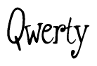 The image contains the word 'Qwerty' written in a cursive, stylized font.