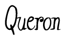 The image contains the word 'Queron' written in a cursive, stylized font.