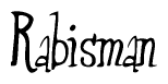 The image is a stylized text or script that reads 'Rabisman' in a cursive or calligraphic font.
