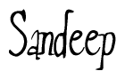 The image is of the word Sandeep stylized in a cursive script.