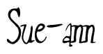 The image is of the word Sue-ann stylized in a cursive script.