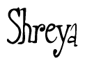 The image is of the word Shreya stylized in a cursive script.