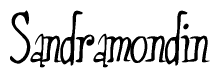 The image contains the word 'Sandramondin' written in a cursive, stylized font.