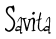 The image is a stylized text or script that reads 'Savita' in a cursive or calligraphic font.