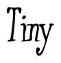 The image contains the word 'Tiny' written in a cursive, stylized font.