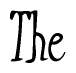 The image is of the word The stylized in a cursive script.