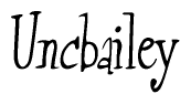The image contains the word 'Uncbailey' written in a cursive, stylized font.