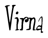 The image is of the word Virna stylized in a cursive script.