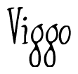 The image is of the word Viggo stylized in a cursive script.