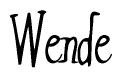 The image contains the word 'Wende' written in a cursive, stylized font.