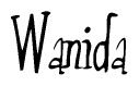 The image is of the word Wanida stylized in a cursive script.