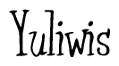 The image is of the word Yuliwis stylized in a cursive script.