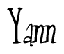The image contains the word 'Yann' written in a cursive, stylized font.