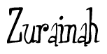 The image is a stylized text or script that reads 'Zurainah' in a cursive or calligraphic font.