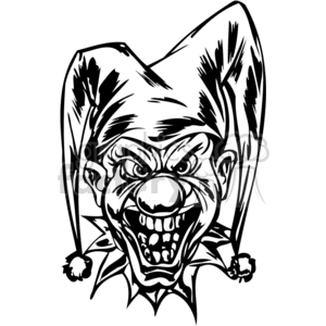 clowns scary mean tattoo art vinyl black white bw angry mad evil