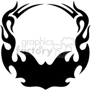 flames fire border frame badge tattoo graphic vinyl cutter symmetrical silhouette banner
