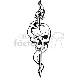 skull with serpent and sword going through it clipart. Royalty-free image # 368787