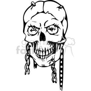 skull bone head skeleton tattoo art vinyl chains