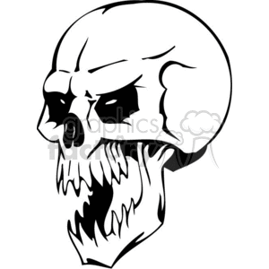 skull bone head skeleton tattoo art vinyl  evil black white vampire