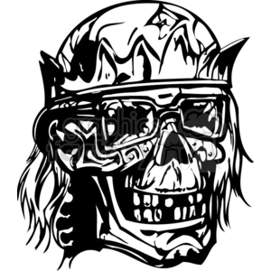 skull bone head skeleton tattoo art vinyl  zombie zombies crown king human+skull skulls black+white