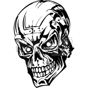 skull bone head skeleton tattoo art vinyl+ready human+skull skulls black+white