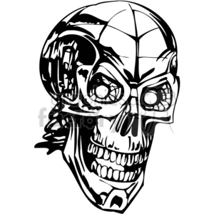 skull bone head skeleton tattoo art vinyl robot skeleton
