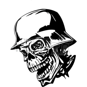 skull bone head skeleton tattoo zombie zombies nazi natzi german soldier black+white