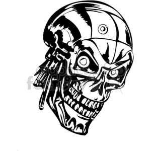 clipart -  side metal skull.