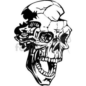 skull bone head skeleton tattoo evil black+white
