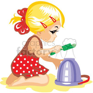 clipart - Small girl playing in the sand.