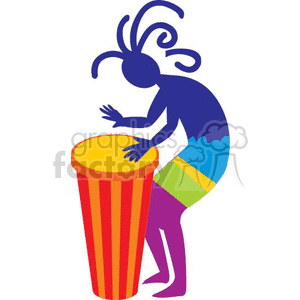 kokopelli playing the drums clipart. Royalty-free icon # 369957