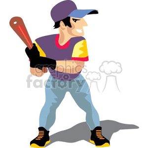 baseball player getting ready to bat clipart. Royalty-free image # 370012